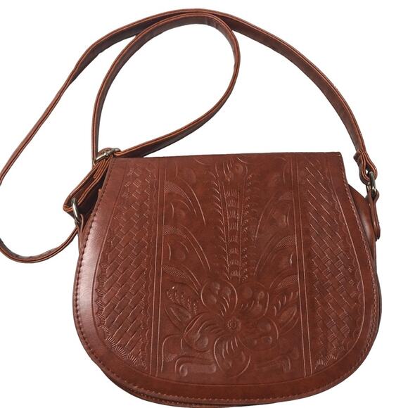 Kiss me couture brown floral crossbody - Picture 1 of 12